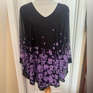 Lotusmile Women’s sheer blouse with lining XL